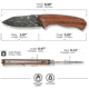 CIVIVI Placoid Folding Knife, 3.67in, Damascus, Clip Point Blade, Guibourtia Wood Handle, C23079-DS1