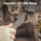 CIVIVI Timberbark Fixed Green Canvas Micarta Handle 3.2inch Black Stonewashed 14c28n Blade C23094-3, With 1pc Black Lanyard, Black Kydex Sheath &amp; T-clip - C23094-3