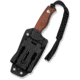 CIVIVI Timberbark Fixed Guibourtia Wood Handle 3.2inch Satin Finished 14c28n Blade C23094-4, With 1pc Black Lanyard, Black Kydex Sheath &amp; T-clip - C23094-4