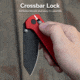 CIVIVI Yonder Thumb Stud &amp; Crossbar Lock Knife Red G10 Handle 2.88inch Black Stonewashed 14c28n Blade
