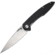 CJRB Centros Linerlock Black D2 Folding Knife, 3.75 stonewash finish D2 tool steel blade, Black textured G10 handle, J1905-BKF