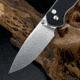 CJRB Large Pyrite Black Folding Knife, 5in Closed, 3.75in Stonewash AR-RPM9 Stainless Drop Point Blade, Black G10 Handle, Nylon Case, J1925L-BK
