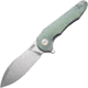 CJRB Mangrove Linerlock Jade Folding Knife, 3.5 stonewash finish D2 tool steel blade, Jade sculpted G10 handle, J1910-NTG