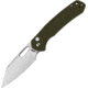 CJRB Pyrite Green G10 Folding Knife, 4.25in Closed, 3.13in Stonewash AR-RPM9 Wharncliffe Blade, Green G10 Handle, Nylon Case, J1925A-GN