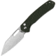 CJRB Pyrite Green Micarta Folding Knife, 4.25in Closed, 3.13in Stonewash AR-RPM9 Wharncliffe Blade, Green Canvas Micarta Handle, Nylon Case, J1925A-MGN