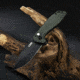 CJRB Riff PVD Green Folding Knife, 4.75in Closed, 3.5in Black PVD Coated AR-RPM9 Stainless Steel Blade, Green Canvas Micarta Handle, Nylon Case, J1928-BMGN