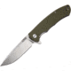 CJRB Taiga Linerlock Green Folding Knife, 3.75 stonewash finish D2 tool steel blade, Green textured G10 handle, J1903-GNF