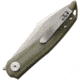 CMB Made Knives Kisame Micarta SW Folding Knife, 4in Closed, 3in Stonewash Bohler K110 Stainless Blade, Green Canvas Micarta Handle, Nylon Sheath, CMB03G