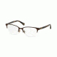 Coach EVIE HC5047 Single Vision Prescription Eyeglasses 9163-50 - Satin Brown/Dark Brown Horn Frame