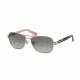 Coach L038 CAROLINE HC7012 Single Vision Prescription Sunglasses HC7012-910211-56 - Lens Diameter 56 mm, Frame Color Silver / Black