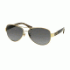 Coach L103 CHRISTINA HC7047 Single Vision Prescription Sunglasses, 59mm, Gold/Black Military Sig C, HC7047-9201T3-59-SV