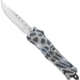 CobraTec Knives CTK-1 Medium OTF Automatic Folding Knife, 3in, D2 Steel, Drop Not Serrated, Cerakote Blue Cobra Skin, MBCSCTK1MDNS