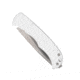 CobraTec Knives Cyclone Hidden Release OTF Automatic Folding Knife, 3in, Plain Satin D2 Steel, Drop Point Blade, 4 in Aluminum, White Handle, CTCLNHRSIL