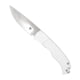 CobraTec Knives Cyclone Hidden Release OTF Automatic Folding Knife, 3in, Plain Satin D2 Steel, Drop Point Blade, 4 in Aluminum, White Handle, CTCLNHRSIL