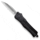 CobraTec Knives CTK-1 Small OTF Automatic Folding Knives, 2.75in, D2 Steel, Wharncliffe Non-Serrated Blade, Black Handle, SBCTK-1SWNS