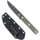 CobraTec Knives Outdoor Warrior Fixed Blade Knife, 4.5in, D2 Stonewashed Steel Blade, Drop Point Plain Blade, G-10, OD Green, CTOWODGDNS