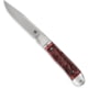 CobraTec Knives Trapper Hidden Release Automatic Folding Knife, 3.125in, D2 Steel Satin Drop Point Blade, Red Wood Handle, CTTHRRED