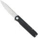 CobraTec Knives Large Kuzio Automatic Folding Knife, 3.75in, D2 Lightly Stonewashed, Drop Blade, Black Handle, CTKUZIOBLKDNS