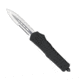 CobraTec Knives FS-3 Large OTF Automatic Folding Knife, 3.5in, D2 Steel, Dagger 1 Side Serrated Blade, Black Handle, LBFS-3DAG1SS