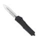 CobraTec Knives FS-3 Large OTF Automatic Folding Knife, 3.5in, D2 Steel, Dagger 1 Side Serrated Blade, Black Handle, LBFS-3DAG1SS