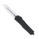 CobraTec Knives FS-3 Large OTF Automatic Folding Knife, 3.5in, D2 Steel, Dagger Non-Serrated Blade, Black Handle, LBFS-3DAGNS