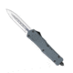 CobraTec Knives FS-3 Large OTF Automatic Folding Knife, 3.5in, D2 Steel, Dagger Non-Serrated Blade, Grey Handle, LGYFS-3DAGNS