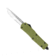CobraTec Knives FS-3 Large OTF Automatic Folding Knife, 3.5in, D2 Steel, Drop Serrated Blade, Od Green Handle, LODFS-3DS
