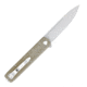 CobraTec Knives Large Kuzio Automatic Folding Knife, 3.75in, D2 Lightly Stonewashed, Drop Serrated Blade, Tan Handle, CTKUZIOTANDS