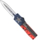 CobraTec Knives Lightweight OTF Knife, 3.25in, D2 Steel, Dagger Plain, Texas Cerakote Aluminum Handle, TXCTLWDAGNS
