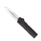 Open Box, Dealer Demo, CobraTec Knives Lightweight OTF Knife, 3.25in, D2 Steel, Dagger 2 Side Serrated, Black Handle, BCTLWDAG2SS