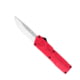 CobraTec Knives Lightweight OTF Knife, 3.25in, D2 Steel, Drop Non-Serrated, Red Handle, RDCTLWDNS