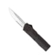 CobraTec Knives Lightweight OTF Knife, 3.25in, D2 Steel, Drop Serrated, Black Handle, BCTLWDS