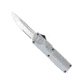 CobraTec Knives Lightweight OTF Knife, 3.25in, D2 Steel, Drop Serrated, Grey Handle, GYCTLWDS