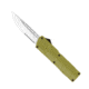 CobraTec Knives Lightweight OTF Knife, 3.25in, D2 Steel, Drop Serrated, OD Green Handle, ODCTLWDS