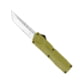 CobraTec Knives Lightweight OTF Knife, 3.25in, D2 Steel, Tanto Serrated, OD Green Handle, ODCTLWTS