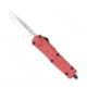 CobraTec Knives FS-3 Medium OTF Automatic Folding Knives, 3in, D2 Steel, Drop Non-Serrated Blade, Red Handle, MRFS-3DNS