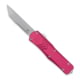 CobraTec Knives FS-X Medium Gen II OTF Automatic Folding Knife, 3in, Stonewashed D2 Steel Blade, Tanto Serrated Blade, Red Handle, MREDFS-XGEN2TS