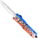 CobraTec Knives FS-3 Medium OTF Automatic Folding Knives, 3in, D2 Steel Blade, Dagger Plain Blade, Blue Lure Handle, MFLBLUFS3DAGNS