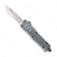 CobraTec Knives CTK-1 Small OTF Automatic Folding Knife, 2.75in, D2 Steel, Drop Serrated Blade, Grey Handle, SGYCTK-1SDS