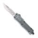CobraTec Knives CTK-1 Small OTF Automatic Folding Knife, 2.75in, D2 Steel, Drop Serrated Blade, Grey Handle, SGYCTK-1SDS
