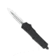 CobraTec Knives FS-3 Small OTF Automatic Folding Knife, 2.75in, D2 Steel, Dagger 1 Side Serrated Blade, Black Handle, SBFS-3DAG1SS