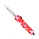 CobraTec Knives FS-3 Small OTF Automatic Folding Knife, 2.75in, D2 Steel, Dagger Non-Serrated Blade, Cerakote/Pink Handle, SPKCAMFS-3DAGNS