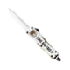 CobraTec Knives FS-3 Small OTF Automatic Folding Knife, 2.75in, D2 Steel, Drop Point Non-Serrated Blade, Aluminum, Cerakote/Come And Take It Handle, SCATIFS-3DNS