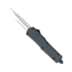 CobraTec Knives FS-3 Small OTF Automatic Folding Knife, 2.75in, D2 Steel, Drop Serrated Blade, Grey Handle, SGYFS-3DS