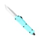 CobraTec Knives FS-3 Small OTF Automatic Folding Knife, 2.75in, D2 Steel, Tanto Non-Serrated Blade, Tiffany Blue Handle, STBFS-3TNS
