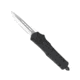 CobraTec Knives FS-3 Small OTF Automatic Folding Knife, 2.75in, D2 Steel, Tanto Serrated Blade, Black Handle, SBFS-3TS