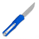 CobraTec Knives FS-X Small Gen II OTF Knife, Automatic Folding Knife, 2.75in, Stonewashed D2 Steel, Drop Point Non-Serrated Blade, Aircraft Aluminum, Blue Handle, SBLUFS-XGEN2DNS