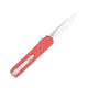 CobraTec Knives Small Warrior OTF Knife, 2.25in, M390 Drop Non-Serrated Blade, Red Handle, SCTWRDM390DNS