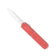 CobraTec Knives Small Warrior OTF Knife, 2.25in, M390 Drop Non-Serrated Blade, Red Handle, SCTWRDM390DNS