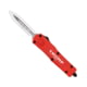 CobraTec Knives Trump 2024 Medium OTF 3 in Fixed Blade Knife, D2 Steel Blade, Cerakoted Handle, Dagger, 1 Side Serrated, Red, MTRP24REDDAG1SS